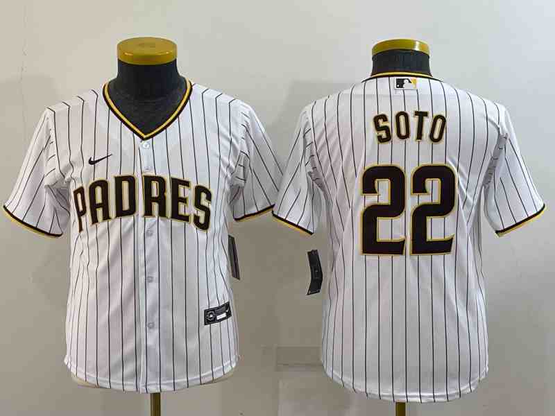 Women's San Diego Padres #22 Juan Soto White Stitched MLB Cool Base Nike Jersey
