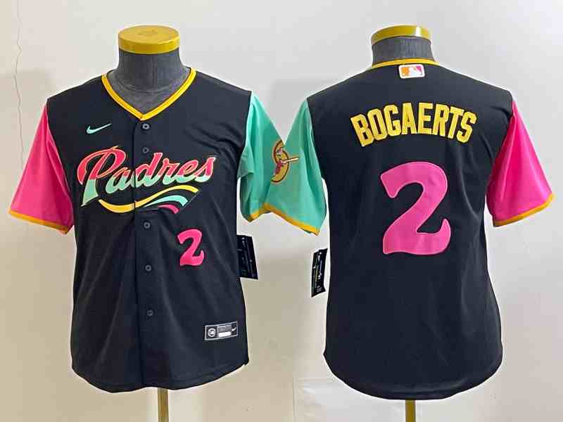 Women's San Diego Padres #2 Xander Bogaerts  Number Black 2022 City Connect Cool Base Stitched Jersey