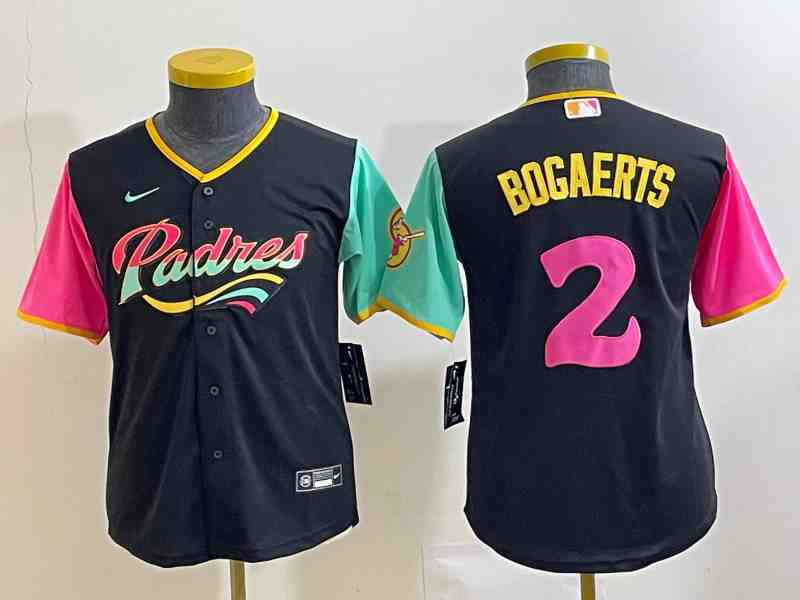 Youth San Diego Padres #2 Xander Bogaerts Black City Connect Stitched Baseball Jersey