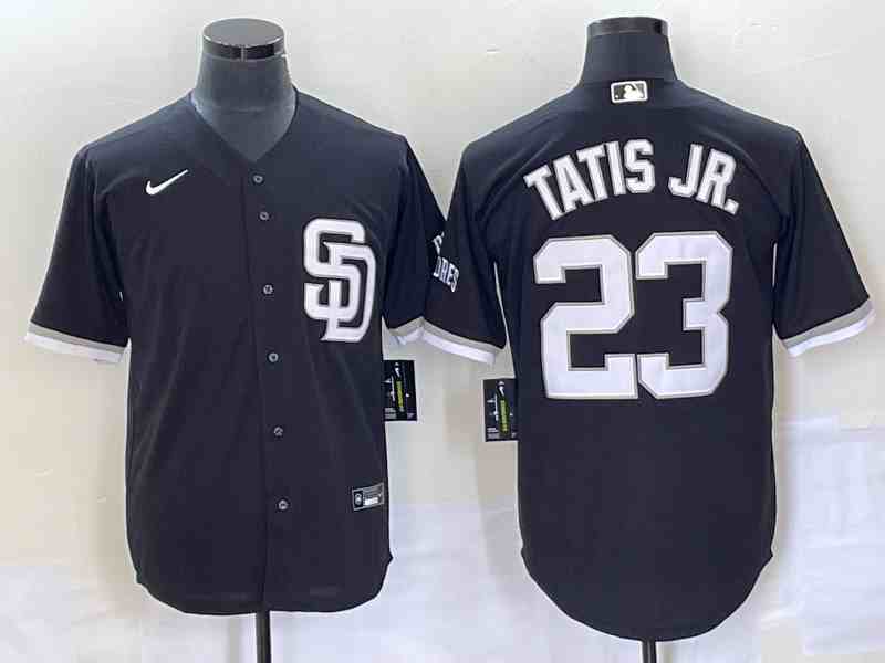 Men's San Diego Padres #23 Fernando Tatis Jr Black 2023 Cool Base Stitched Jersey