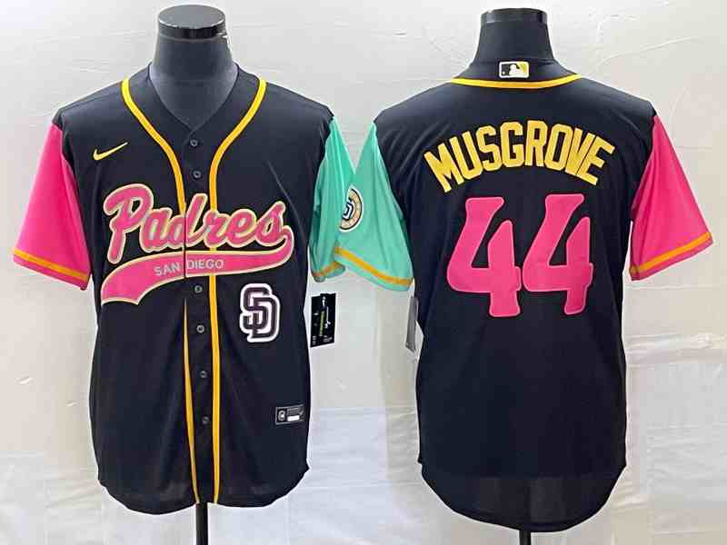 Men's San Diego Padres #44 Joe Musgrove Black NEW 2023 City Connect Cool Base Stitched Jersey