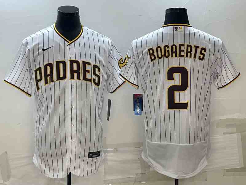 Men's San Diego Padres #2 Xander Bogaerts White Flex Base Stitched Baseball Jersey