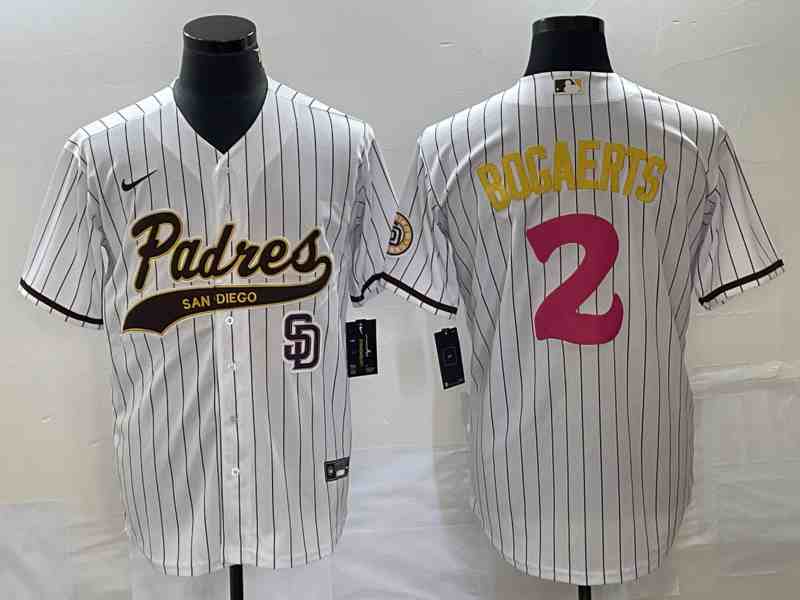 Men's San Diego Padres #2 Xander Bogaerts White NEW 2023 City Connect Cool Base Stitched Jersey