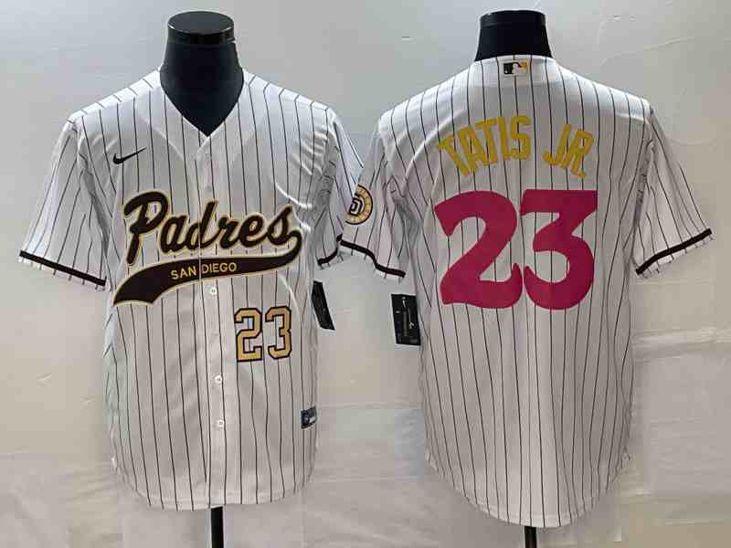 Men's San Diego Padres #23 Fernando Tatis Jr Number White NEW 2023 City Connect Cool Base Stitched Jersey