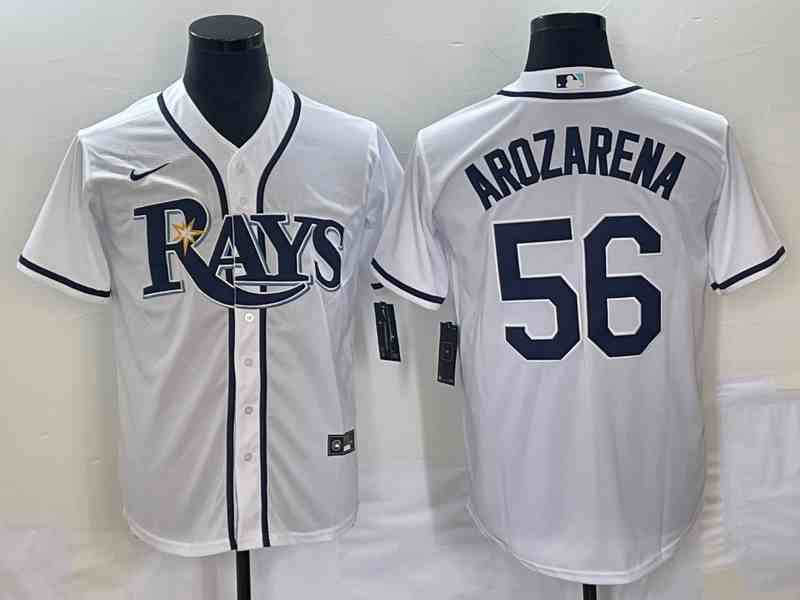 Men's Tampa Bay Rays #56 Randy Arozarena White Stitched MLB Cool Base Nike Jersey