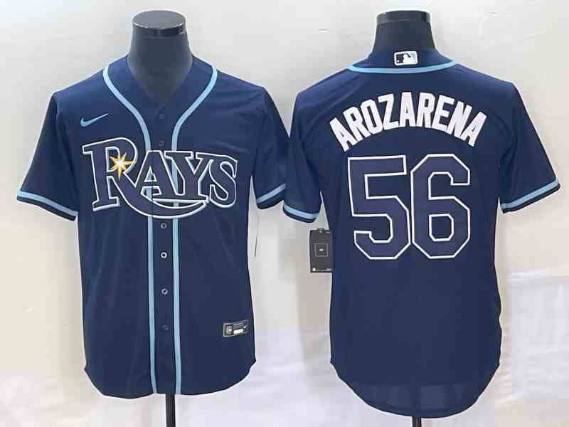 Men's Tampa Bay Rays #56 Randy Arozarena Navy Blue Stitched MLB Cool Base Nike Jersey