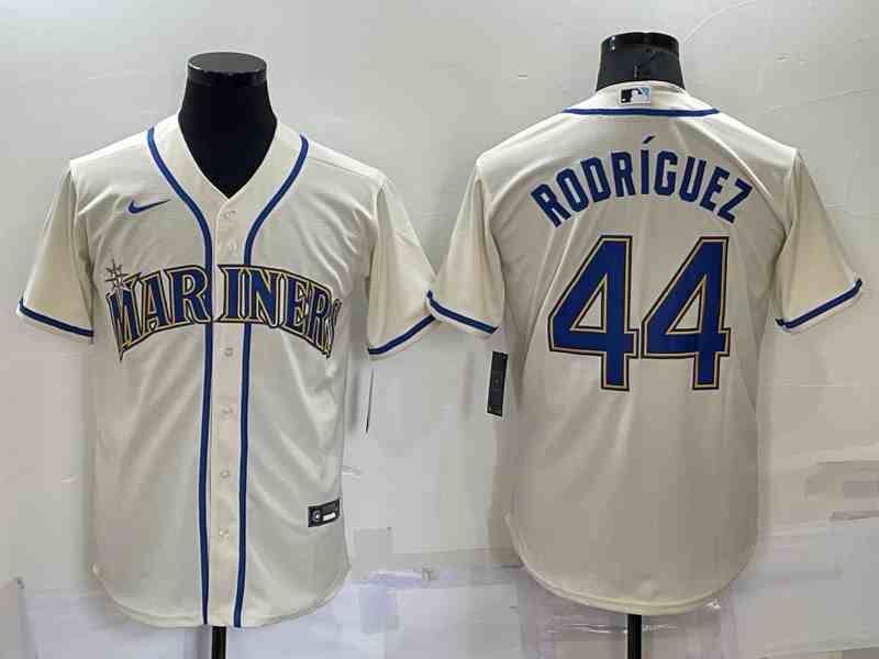 Men's Seattle Mariners #44 Julio Rodriguez Cream Stitched MLB Cool Base Nike Jersey