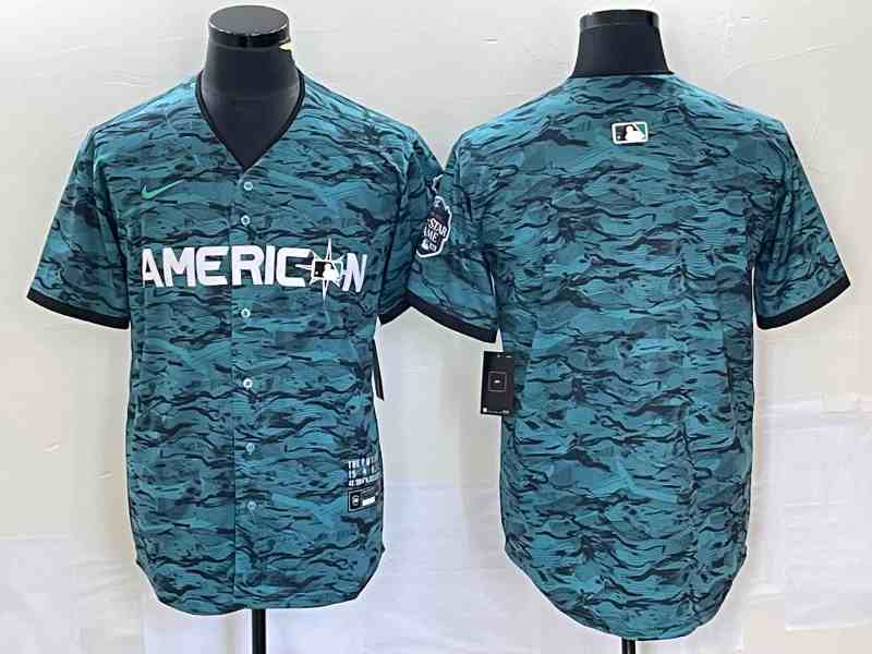 Men's Seattle Mariners Blank Teal 2023 All-Star Cool Base With Patch Stitched Baseball Jersey