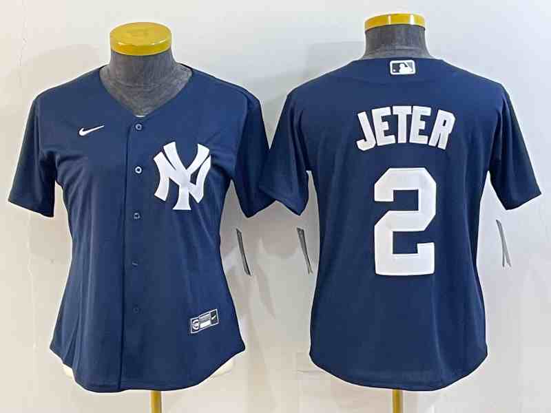 Youth New York Yankees #2 Derek Jeter Navy Cool Base Stitched MLB Jersey