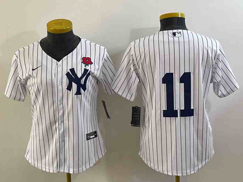 Women's New York Yankees #11 Anthony Volpe White Cool Base Stitched Jersey (2)
