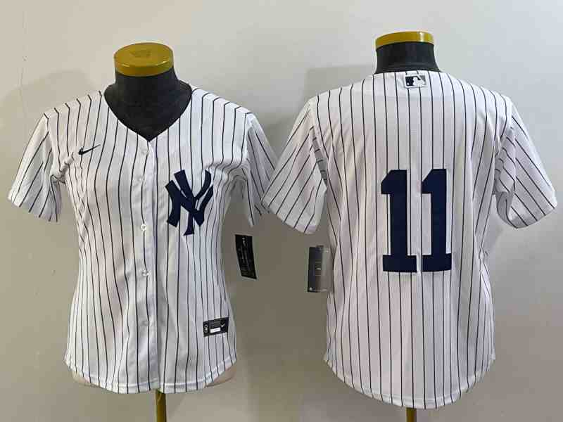 Women's New York Yankees #11 Anthony Volpe White Cool Base Stitched Jersey (3)