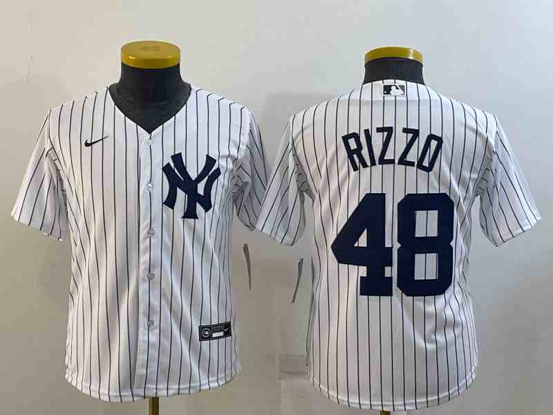 Women's New York Yankees #48  Anthony Rizzo White Stitched Baseball Jersey1