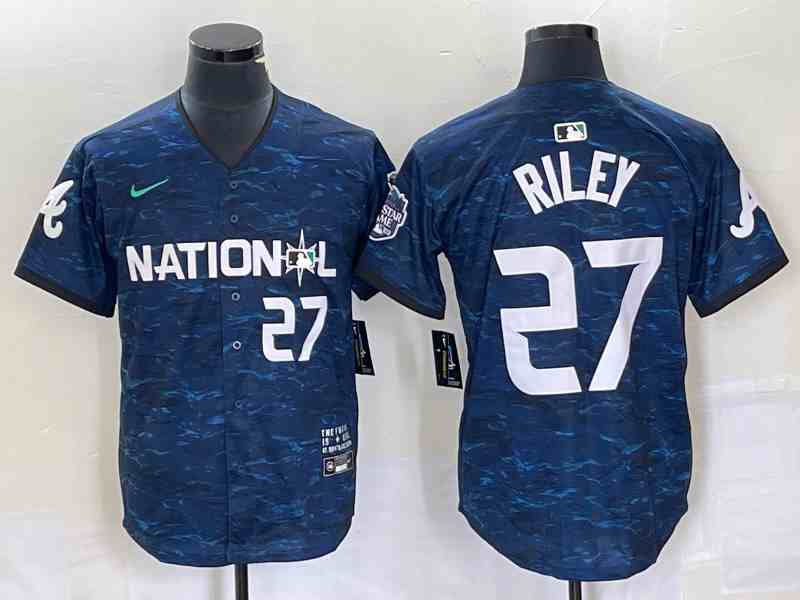 Men's  Atlanta Braves #27 Austin Riley Nike Teal 2023 MLB All-Star Game Limited Player Jersey
