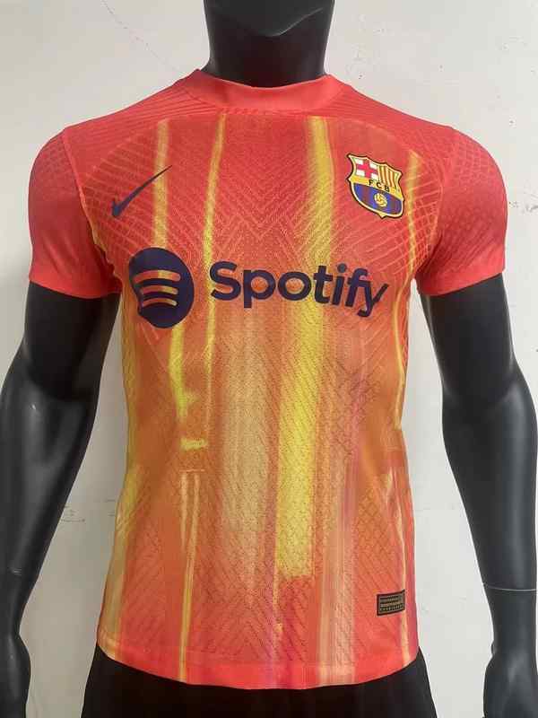 Men's Barcelona Nike 2023-24 orange special player version Custom Replica Jersey
