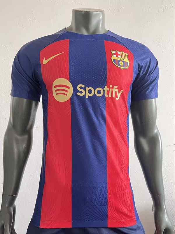 Men's Barcelona Nike 2023-24 home gold player version Custom Replica Jersey