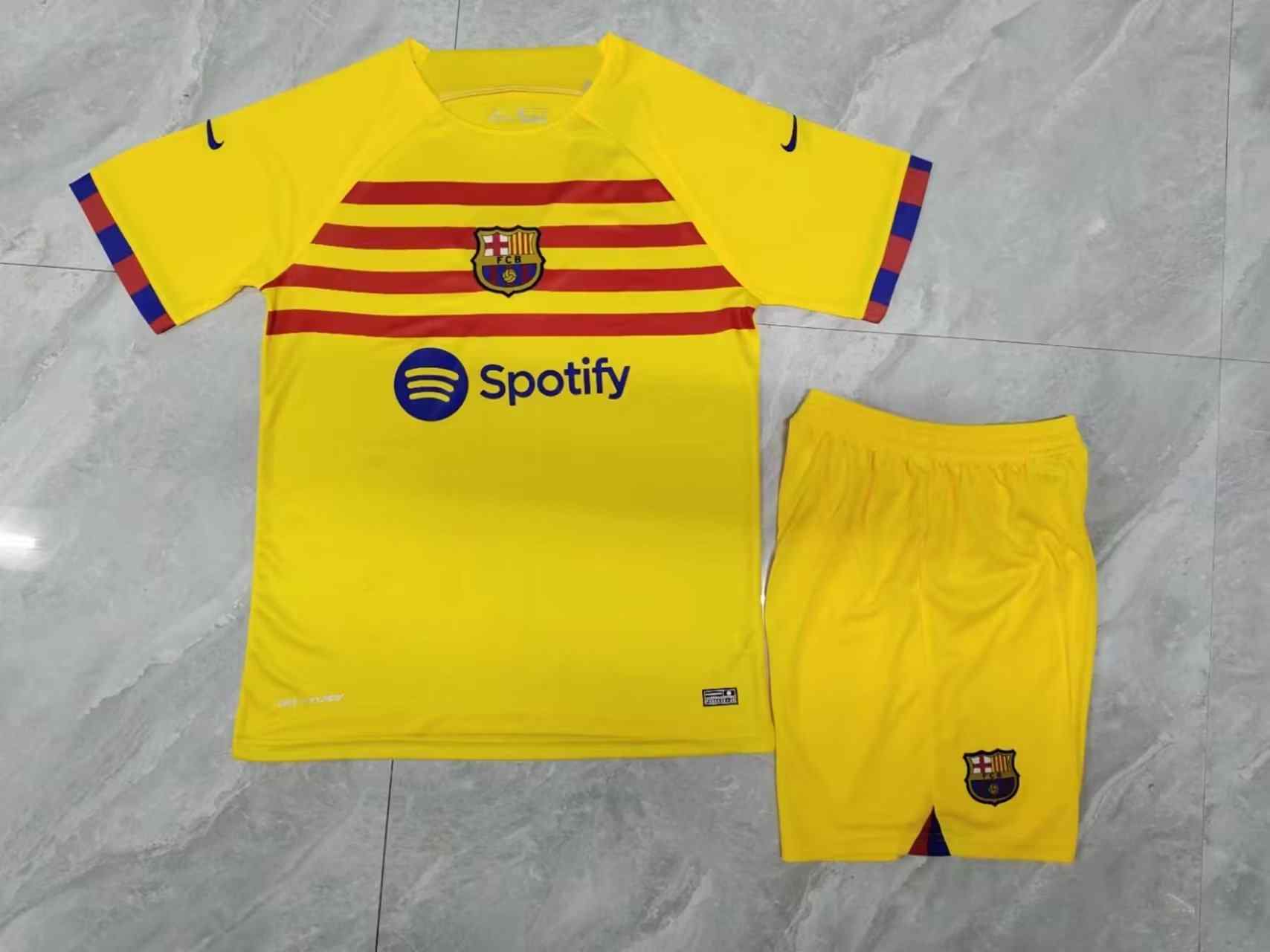 Men's Barcelona  2023-24 four Away  Custom Replica Jersey