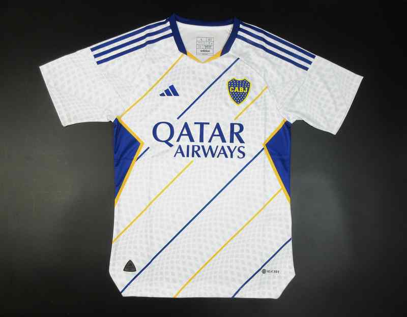 Men's 2023-24 Boca Juniors white Player Version Custom Replica Jersey