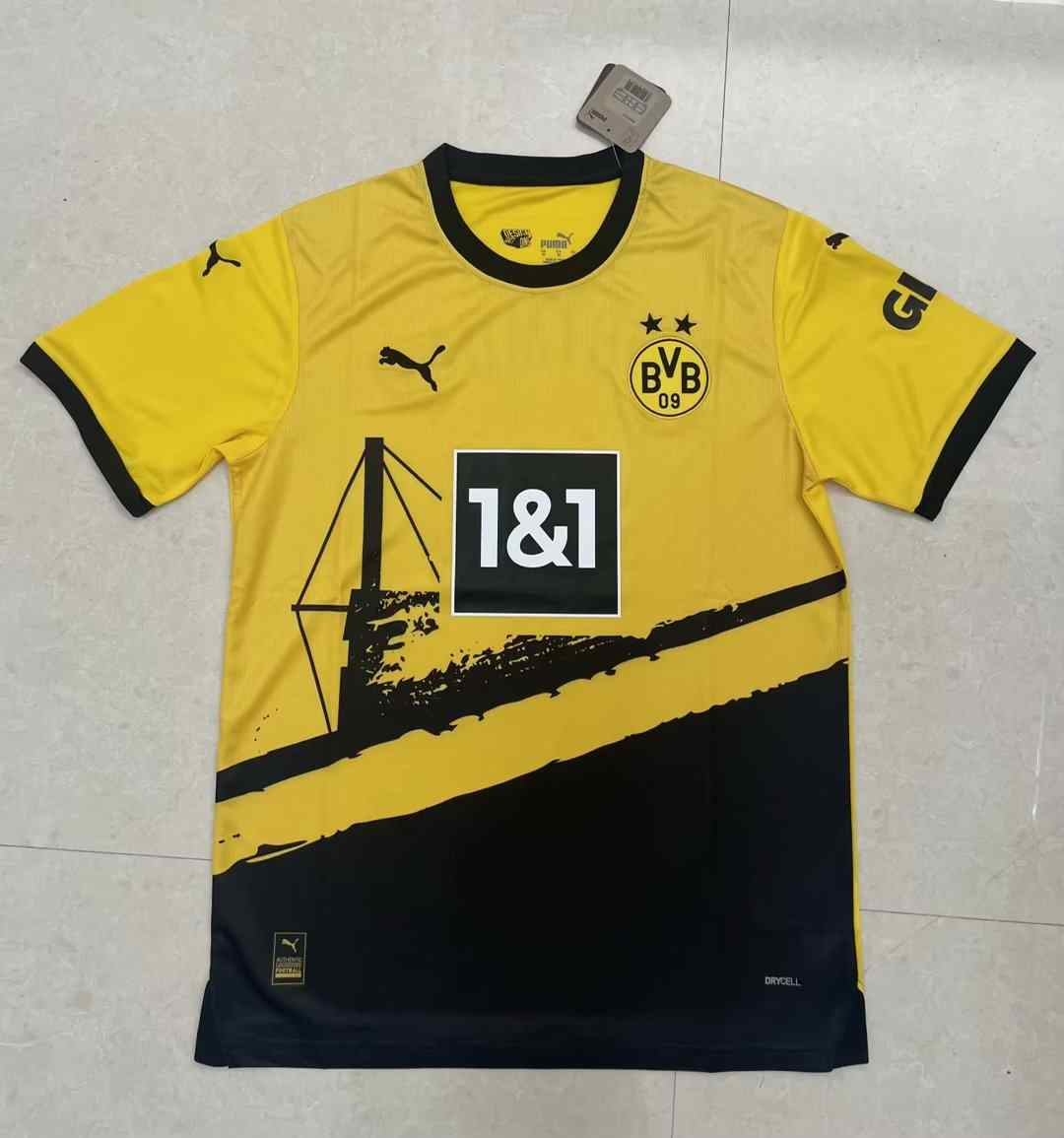 Men's Borussia Dortmund 2023-24 Home Custom Replica Jersey