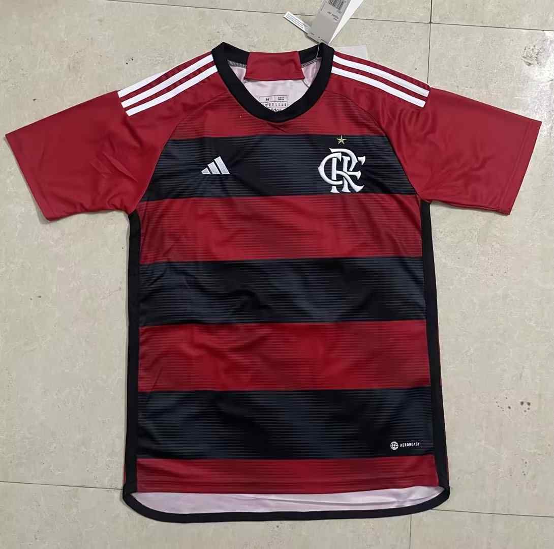 Men's Flamengo 2023-24 Home Custom Replica Jersey