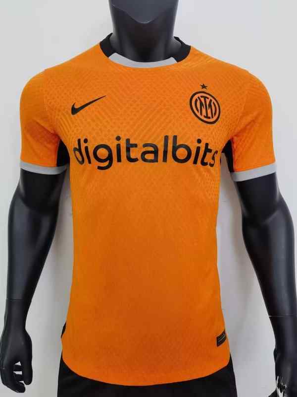 Men's  Inter Milan 2023-24 away orange player version Custom Replica Jersey