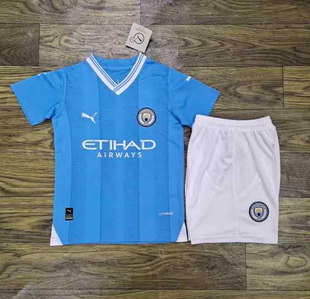 Youth Manchester City  2023-24 Home Mini Kit  Custom Replica jersey