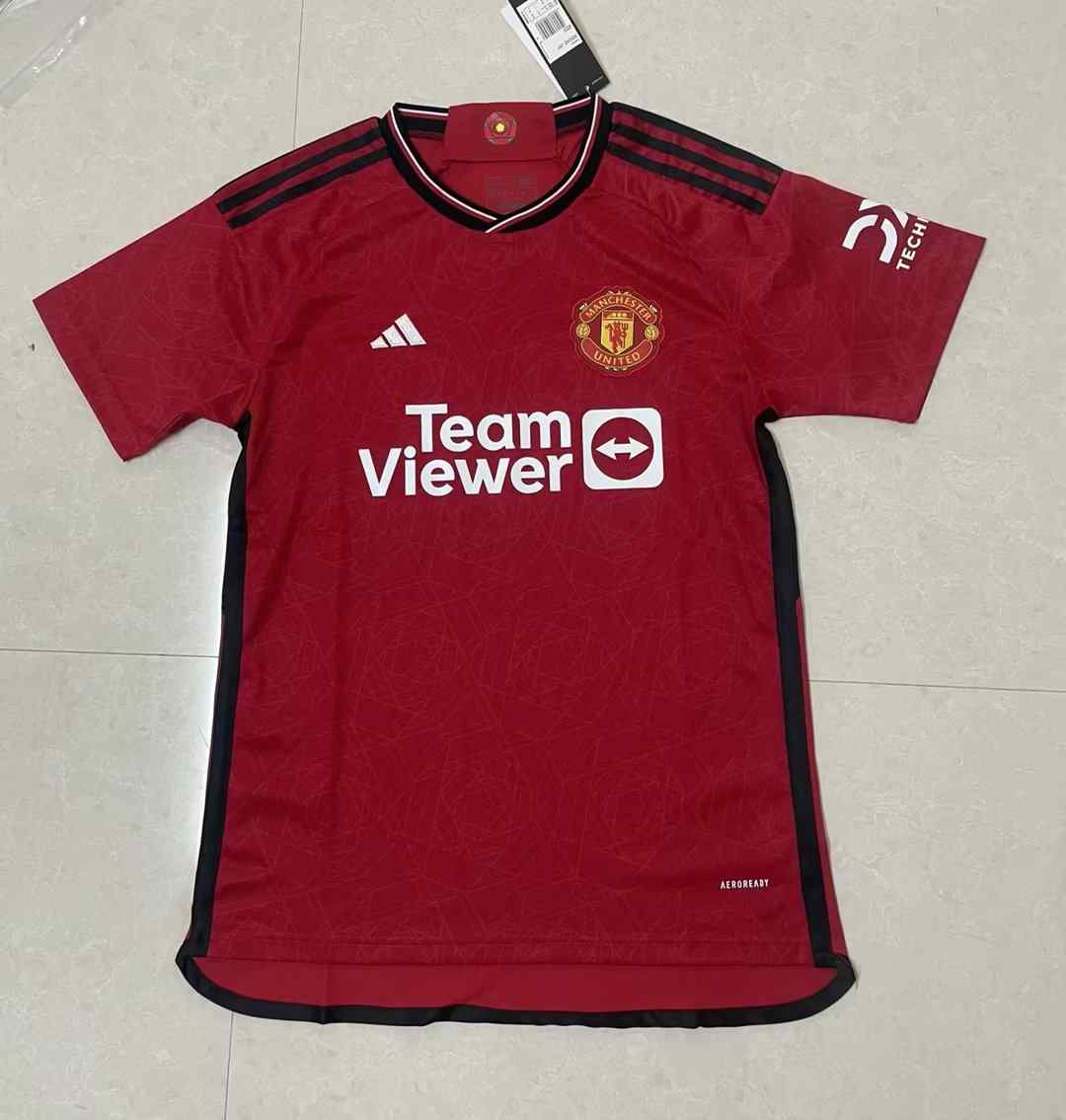 Men's 2023-24 Manchester United home Player version  Custom  Replica Jersey