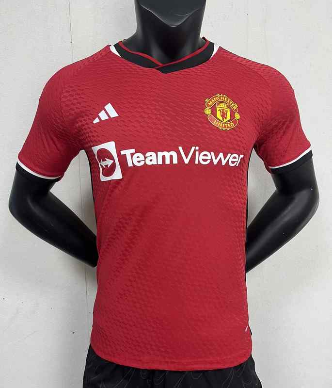 Men's 2023-24 Manchester United home player version  Custom  Replica Jersey(JPEG)