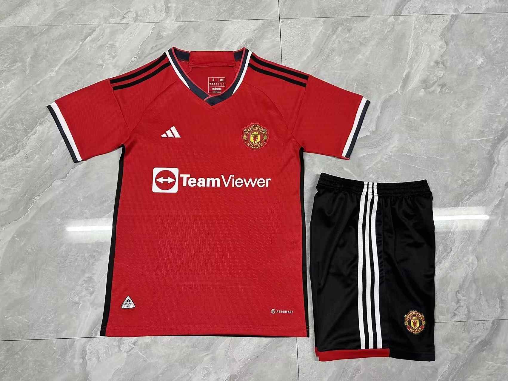 Men's Manchester United 2023-24 Home Custom  Replica Jersey Kit