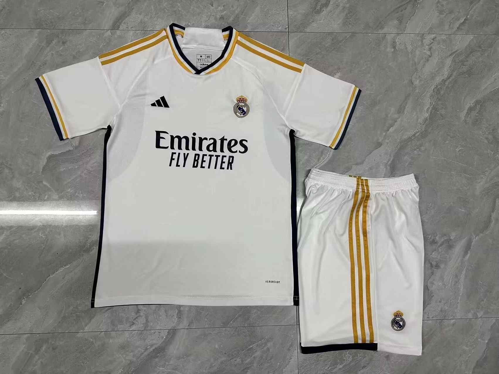 Men's Real Madrid 2023-24 Home Custom  Replica Jersey Kit  - White