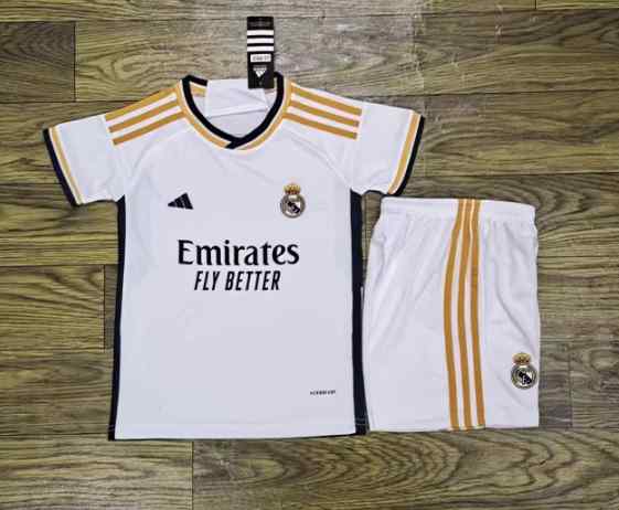 Real Madrid adidas Youth 2023-24 Home Mini Kit  Custom Replica jersey- White