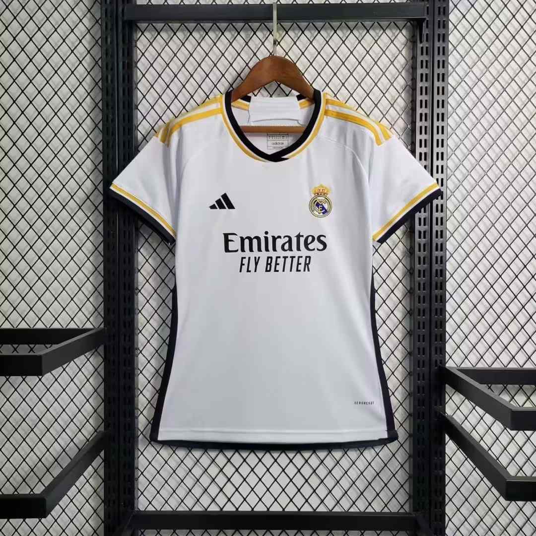 Women's Real Madrid 2023-24 Home Custom Replica Jersey - White