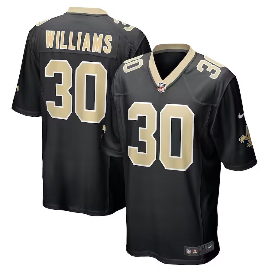 New Orleans Saints 30 Williams Black Jerseys