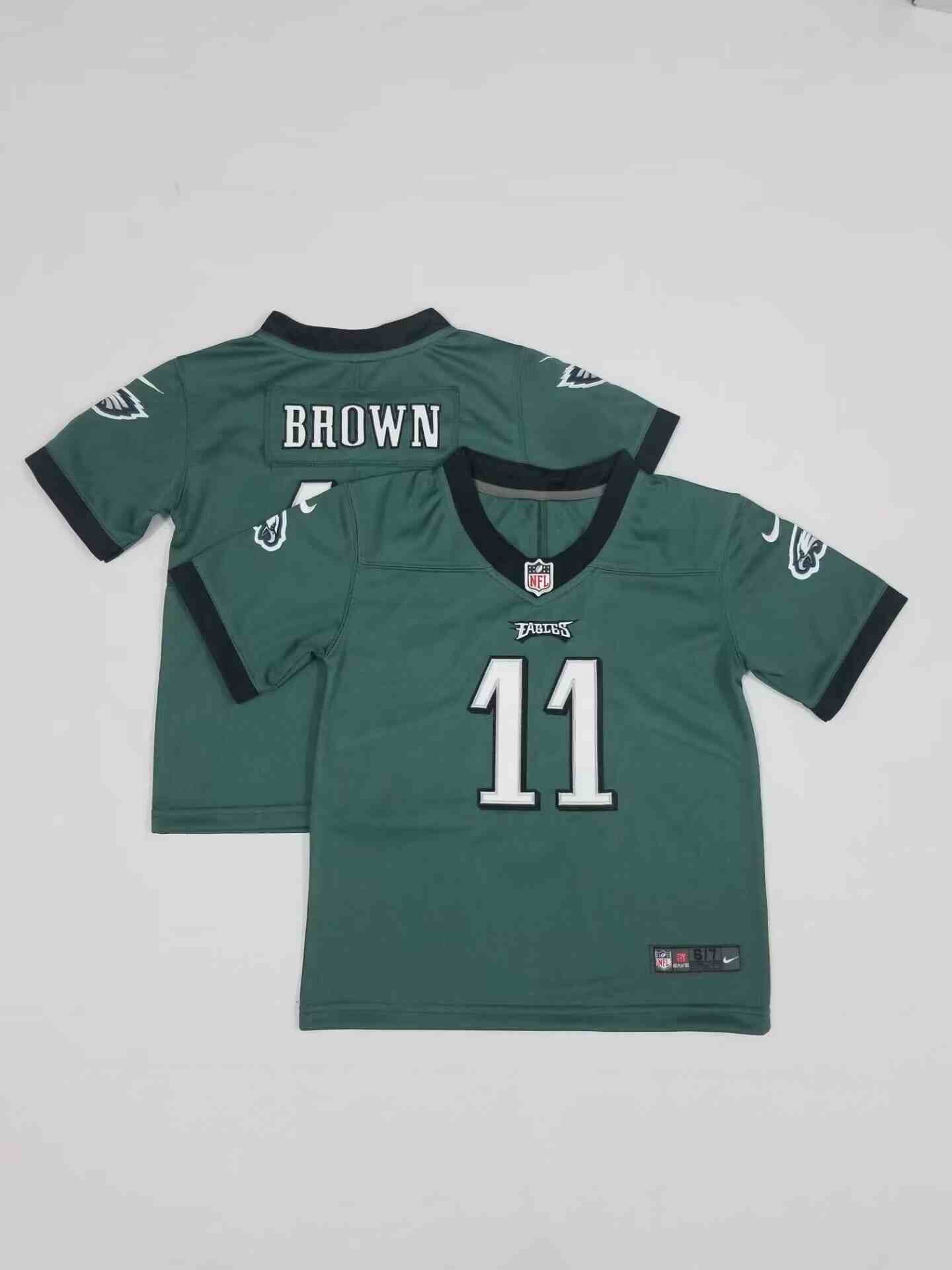 Toddler Philadelphia Eagles #11 A. J. Brown Green Vapor Untouchable Limited Stitched Jersey