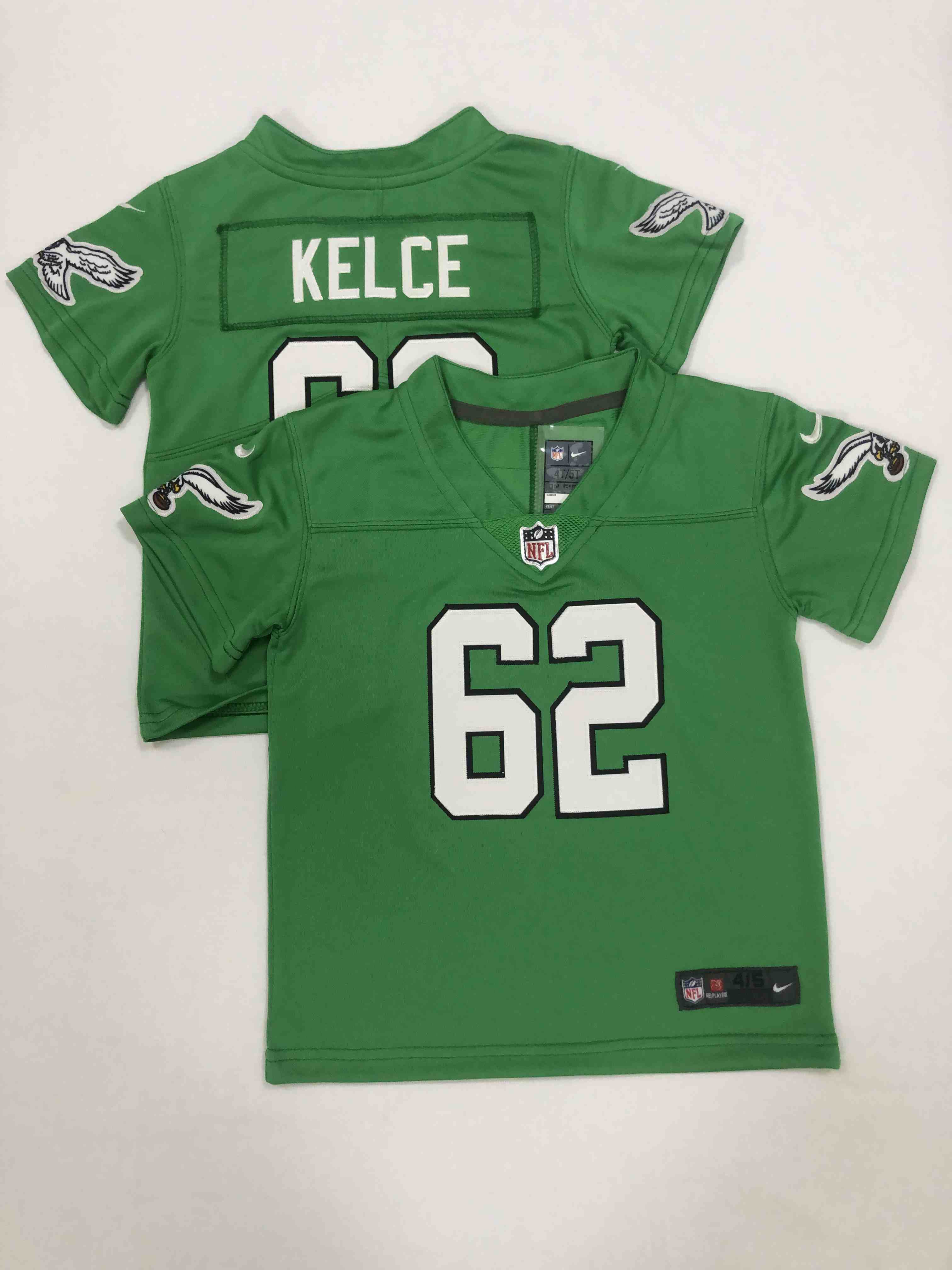 Toddler Philadelphia Eagles 62 Jason Kelce Nike Kelly Green Throwback Vapor Untouchable Limited Stitched Football Jersey