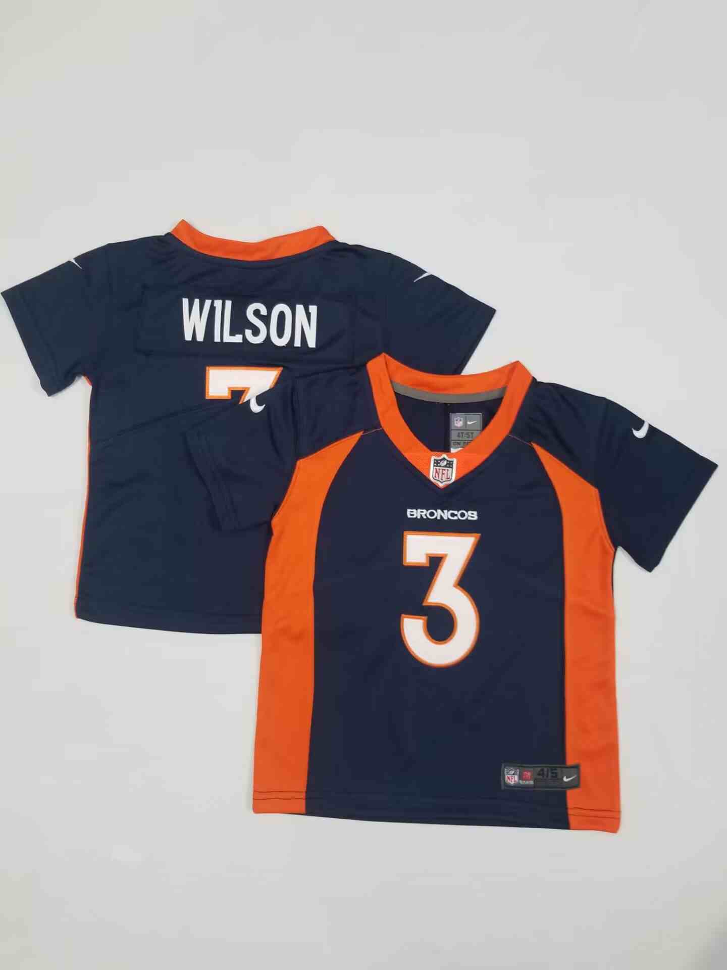 Toddler Denver Broncos 3 Russell Wilson Blue Vapor Untouchable Limited Stitched Jersey