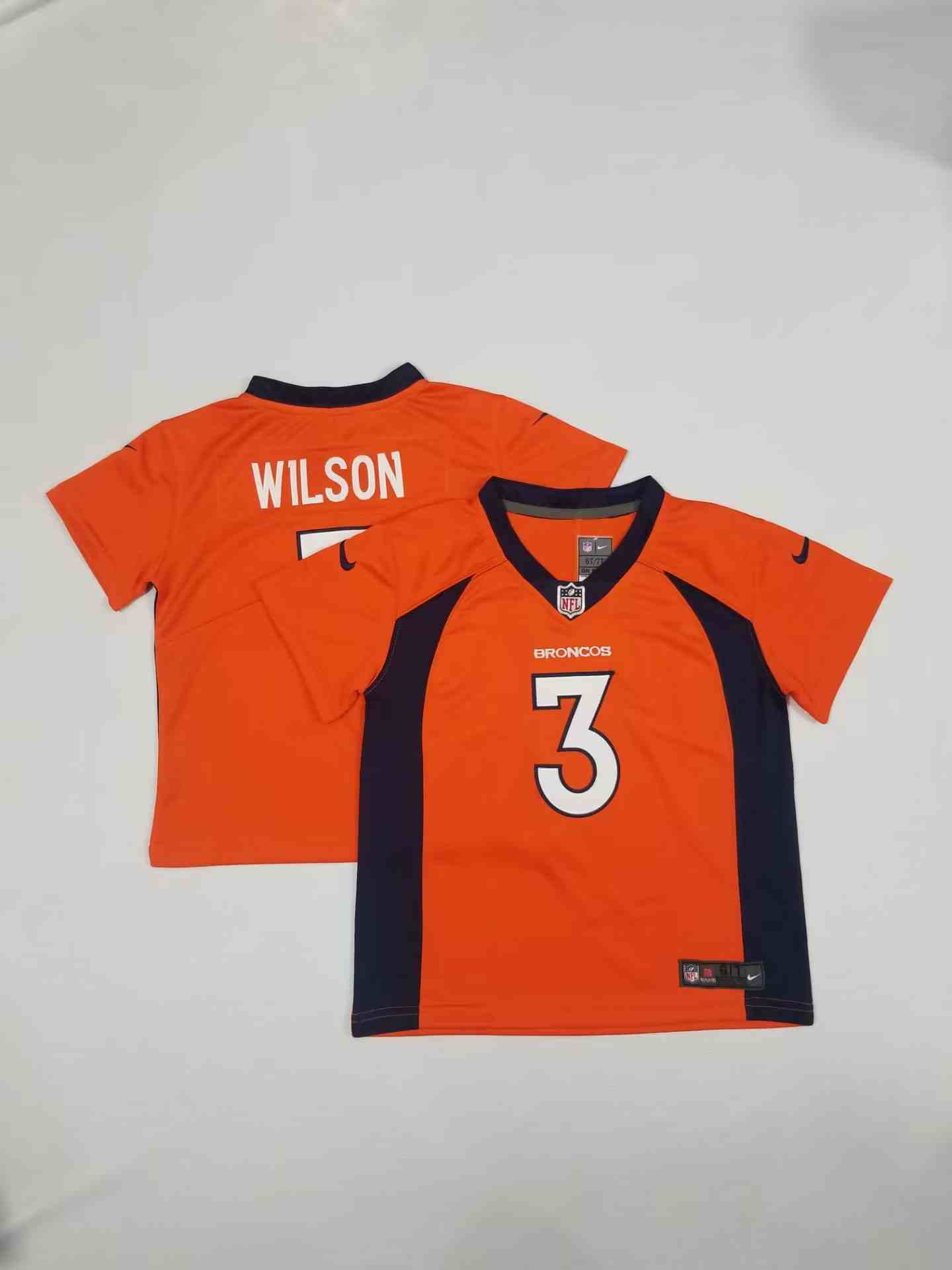 Toddler Denver Broncos 3 Russell Wilson Orange Vapor Untouchable Limited Stitched Jersey