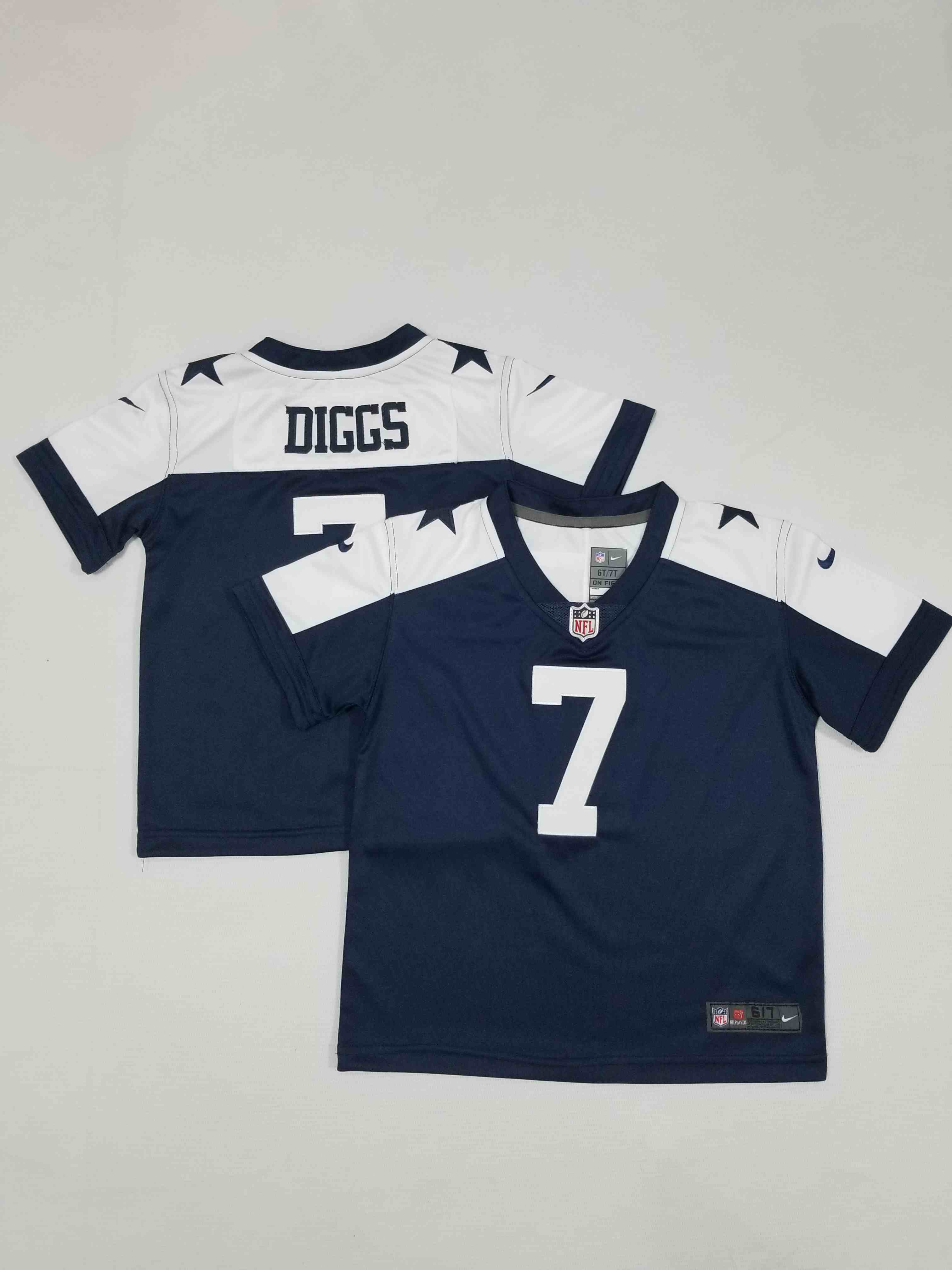 Toddler Dallas Cowboys #7 Trevon Diggs Blue Thanksgiving  Limited Jersey