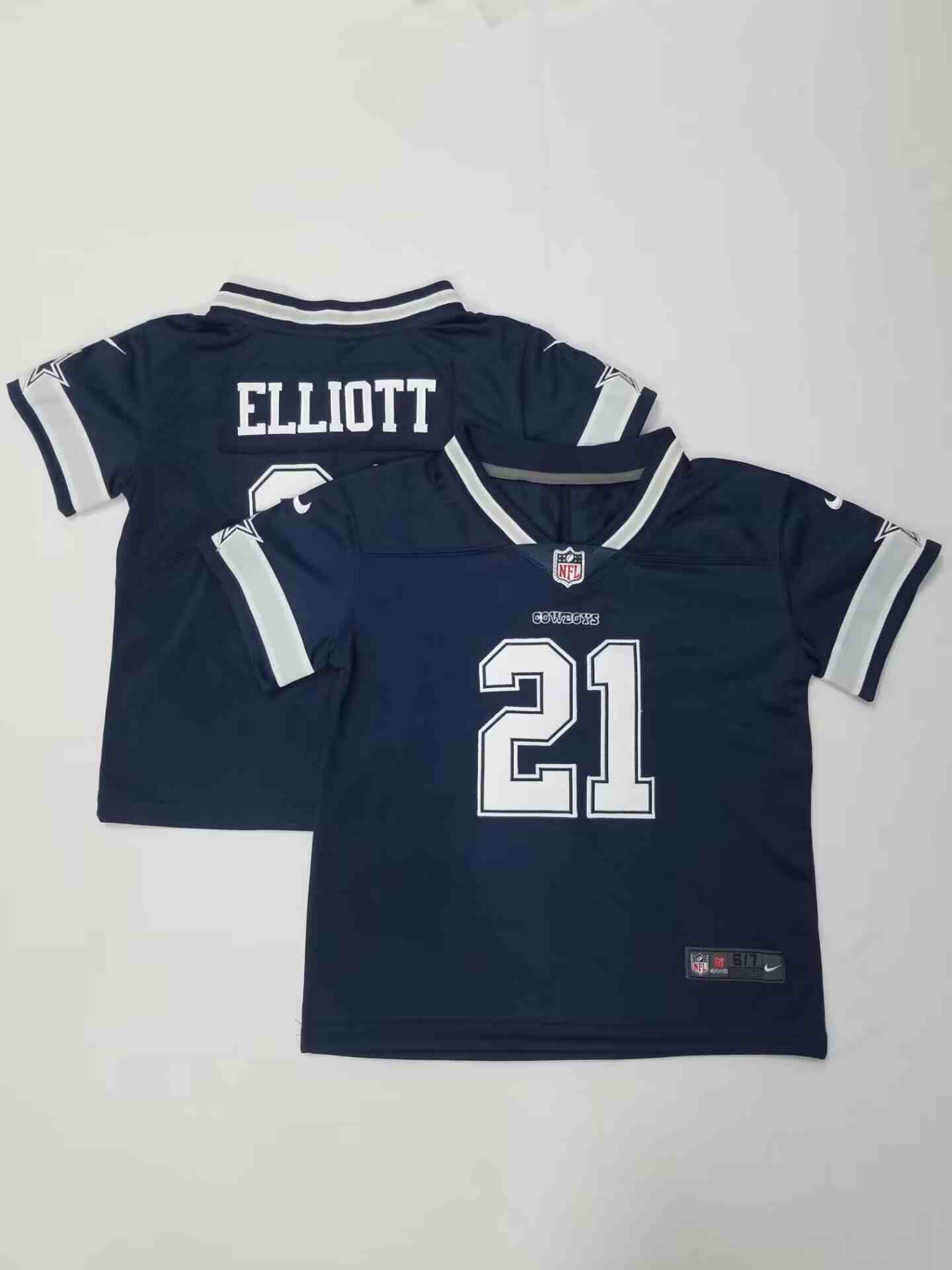 Toddler Dallas Cowboys #21 Ezekiel Elliott Blue  Limited Jersey