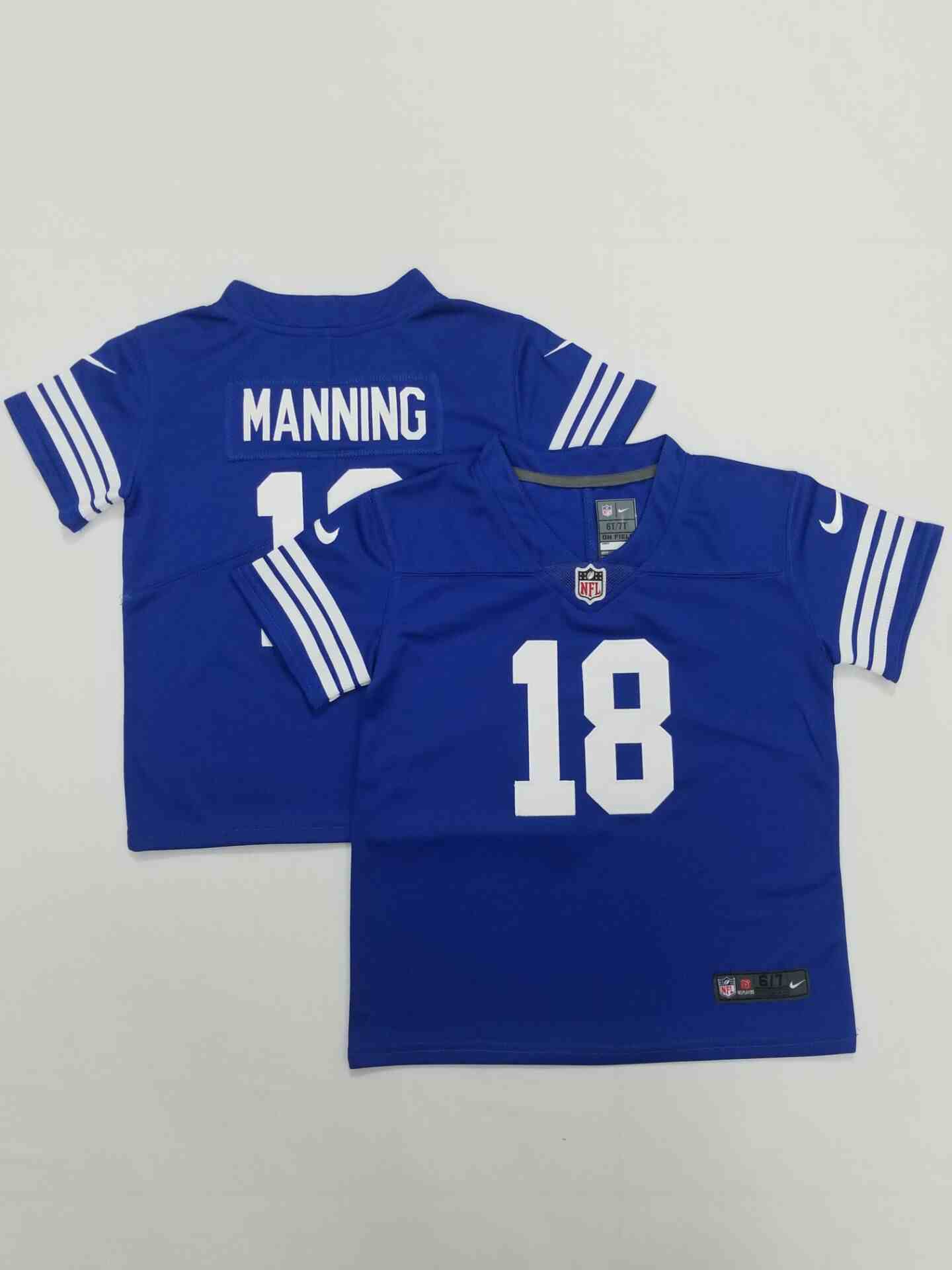 Toddler Indianapolis Colts #18 Peyton Manning Blue  Limited Jersey