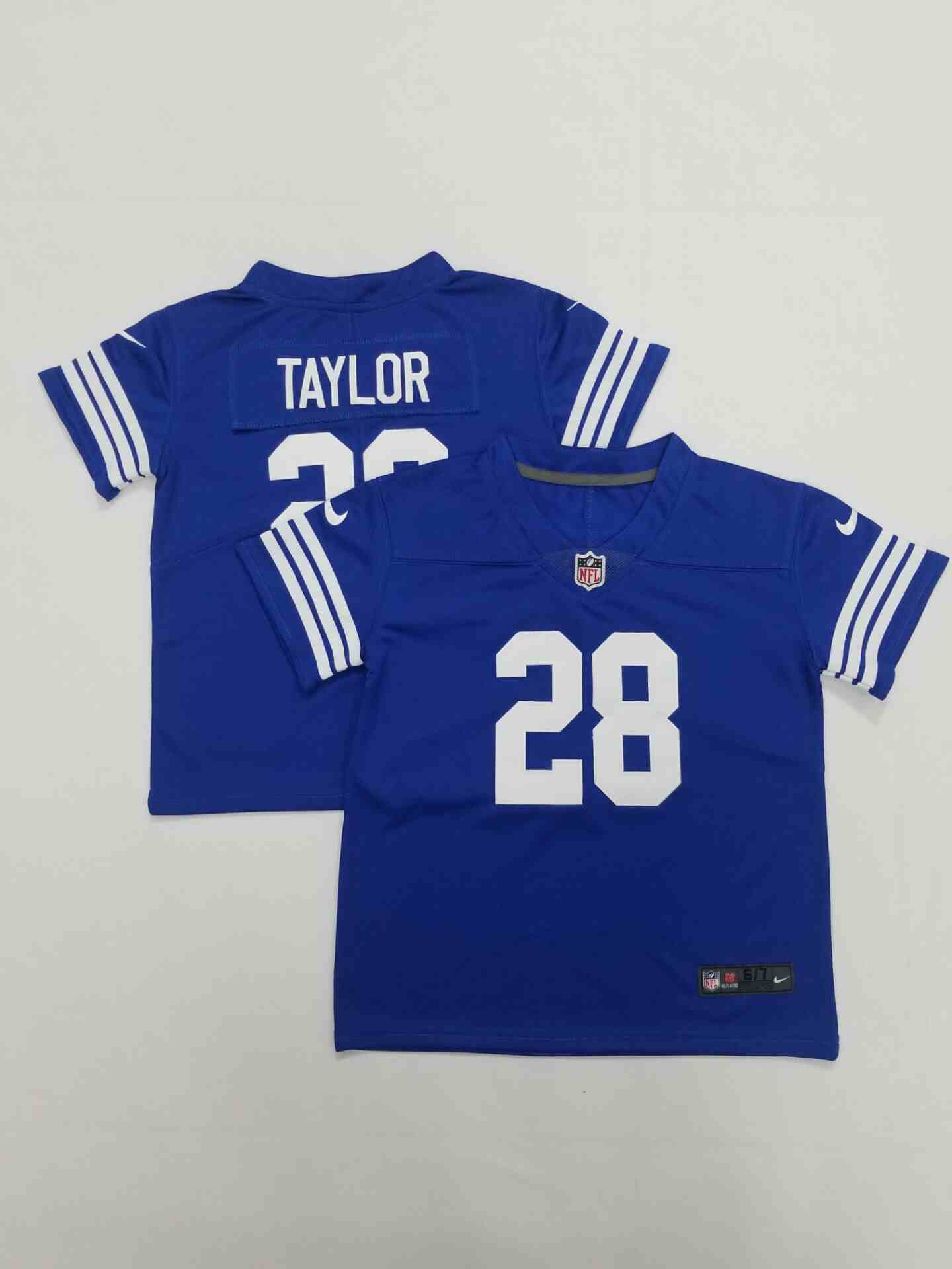 Toddler Indianapolis Colts 28 Jonathan Taylor Blue Limited Jersey