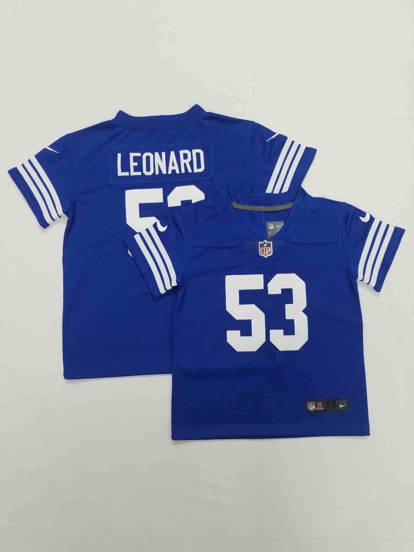 Toddler Indianapolis Colts 53 Darius Leonard Blue Limited Jersey