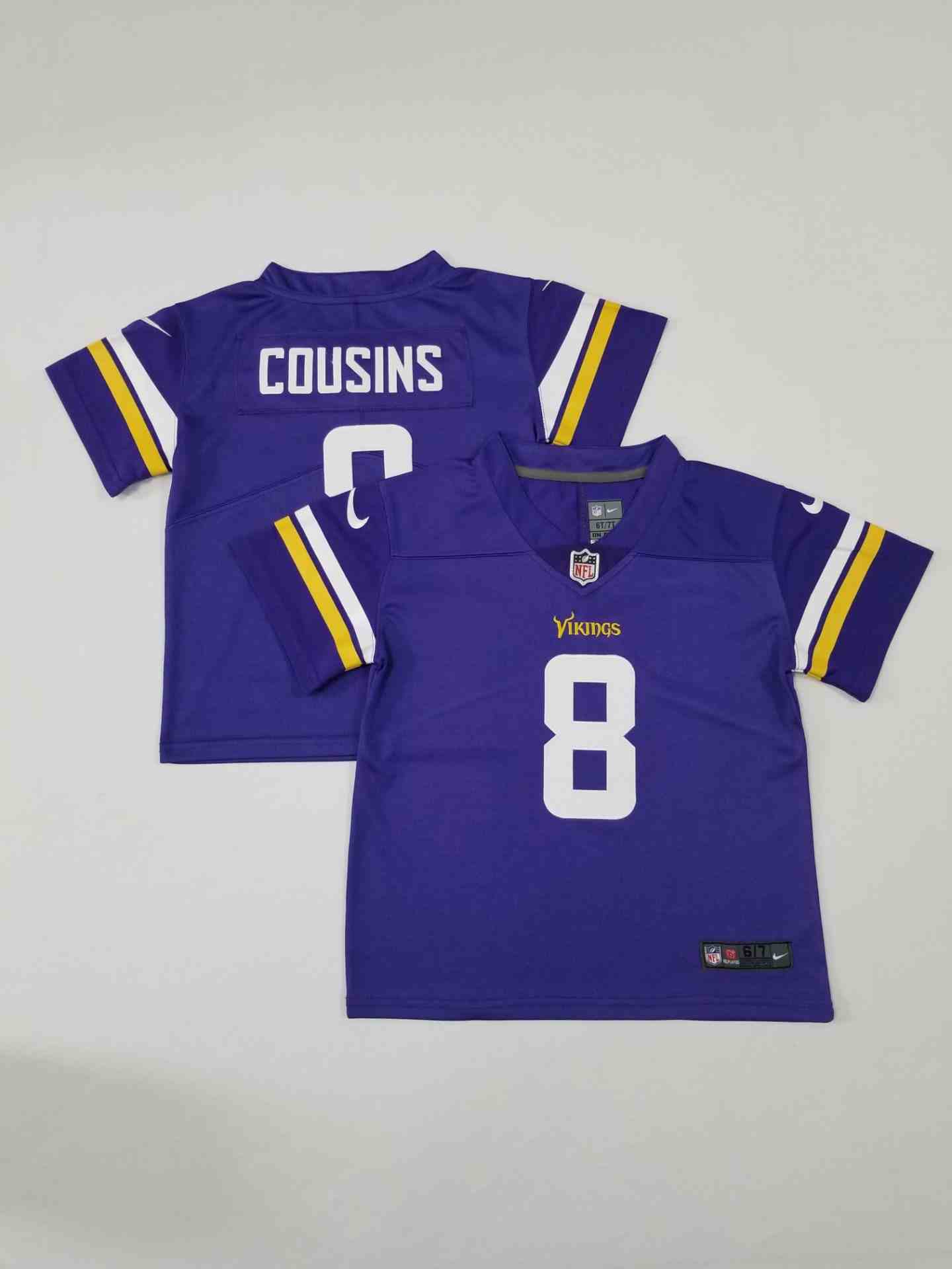 Toddler Minnesota  Vikings 8 Kirk Cousins Purple Limited Jersey