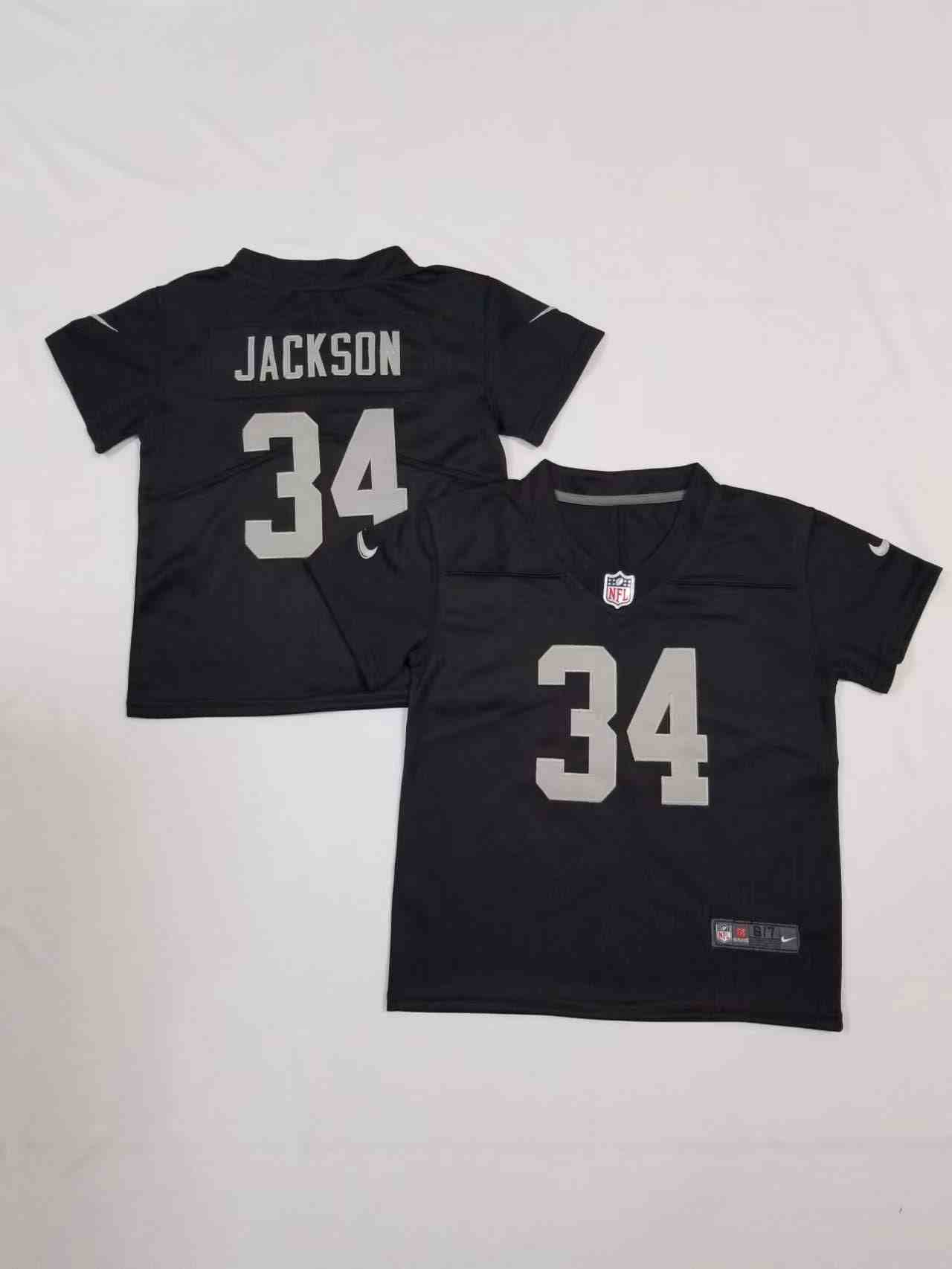 Toddler Las Vegas Raiders 34 Bo Jackson Black  Limited Jersey
