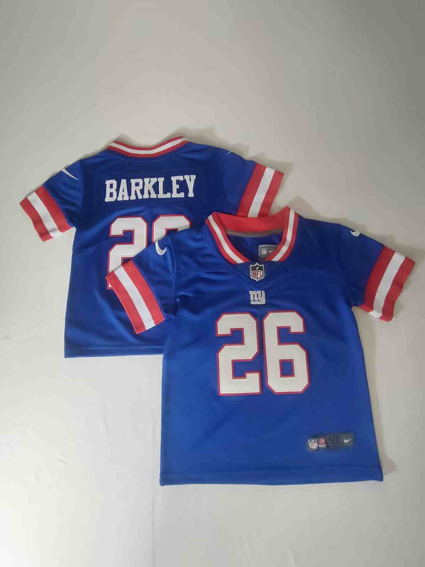 Toddler New York Giants 26 Saquon Barkley Throwback Blue Limited Jerseys