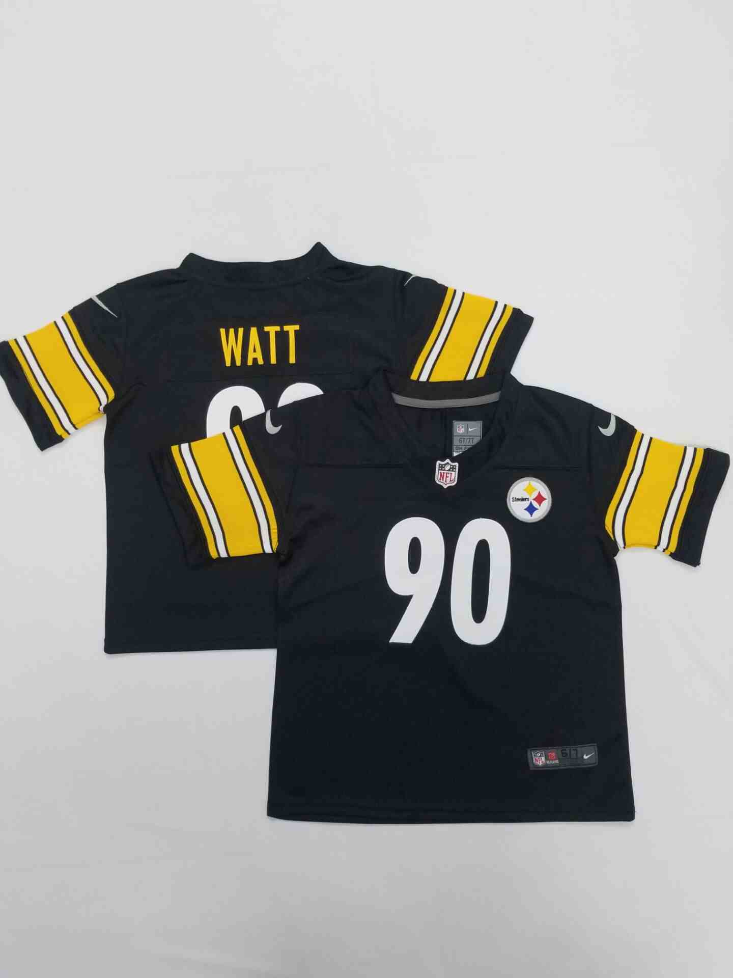 Toddler Pittsburgh Steelers 90 T.J. Watt Black Limited Jerseys