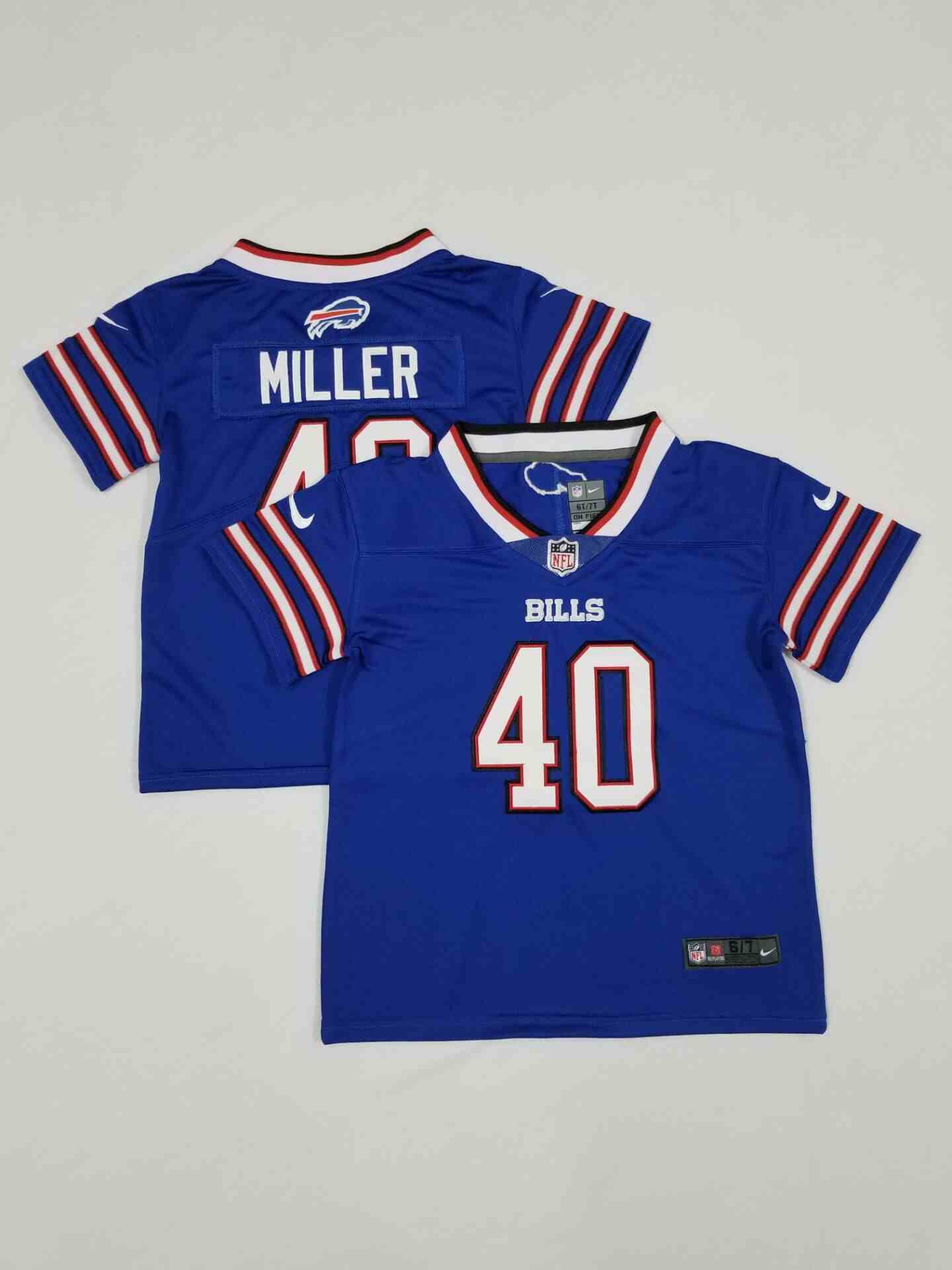 Toddler Buffalo Bills #40 Von Miller Royal Blue Limited Jerseys
