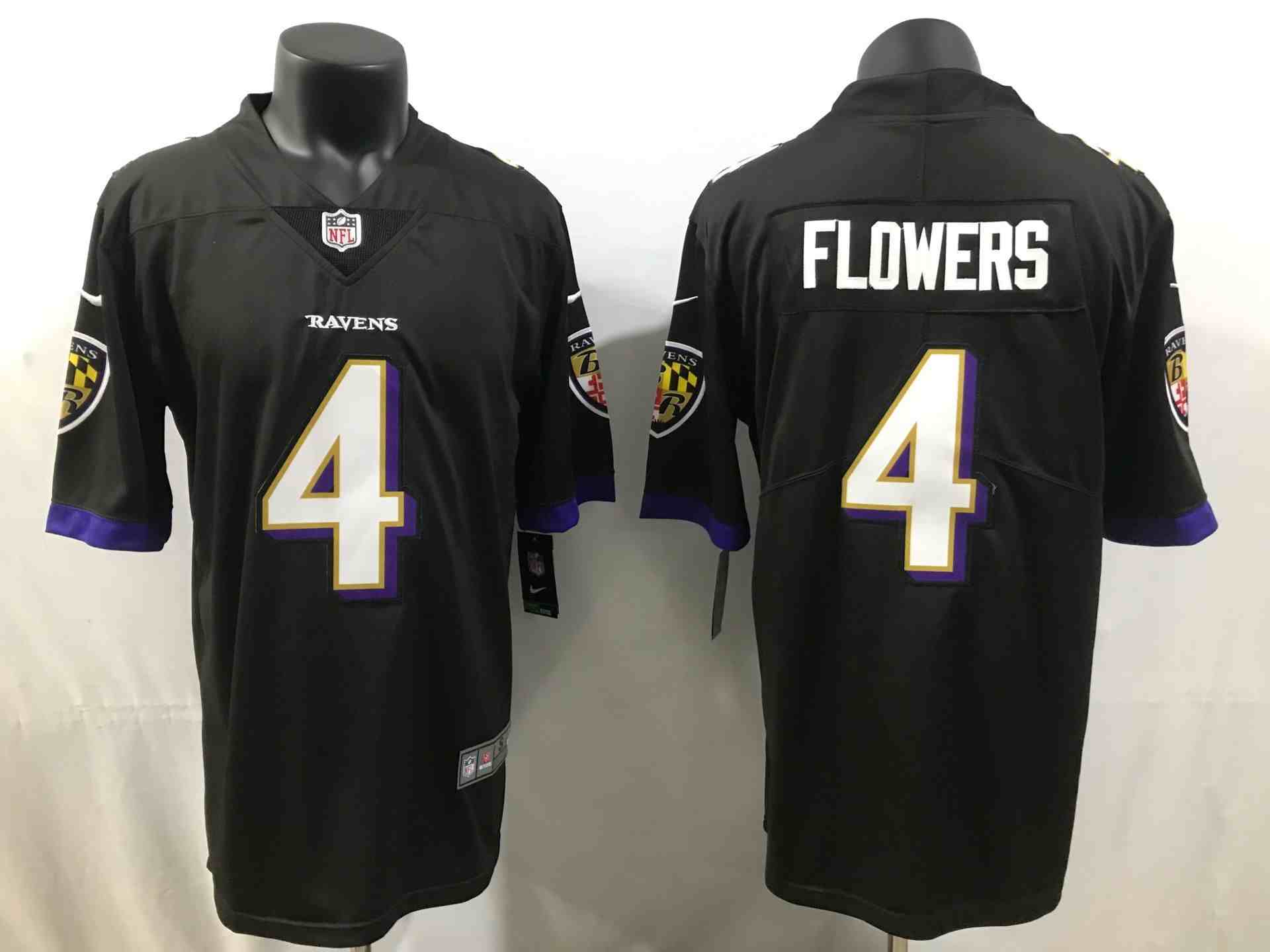 Men's Baltimore Ravens #4 Zay Flowers Black Vapor Untouchable Football Jersey