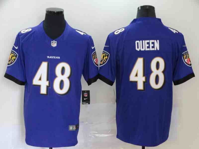 Men's Baltimore Ravens #48 Patrick Queen Purple Vapor Limited Jersey