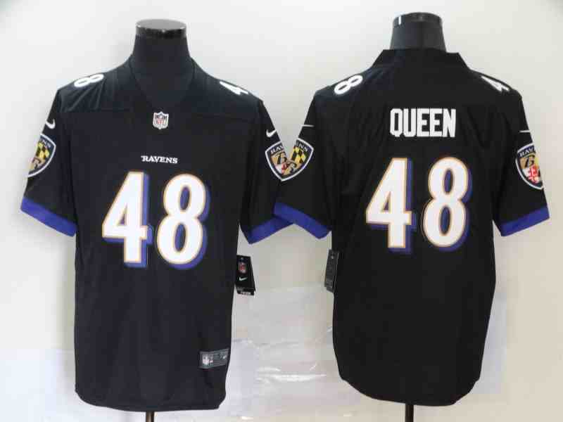 Men's Baltimore Ravens #48 Patrick Queen Black Vapor Limited Jersey