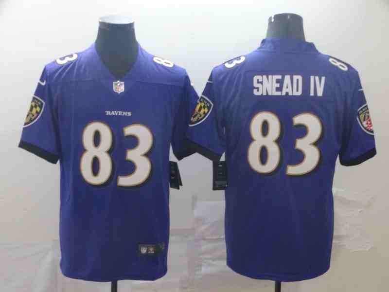 Men's Baltimore Ravens #83 Willie Snead IV Purple Vapor Untouchable NFL Jersey